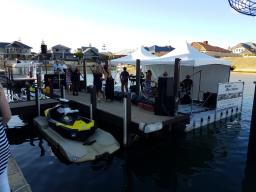 Band on floating platform complete with marque